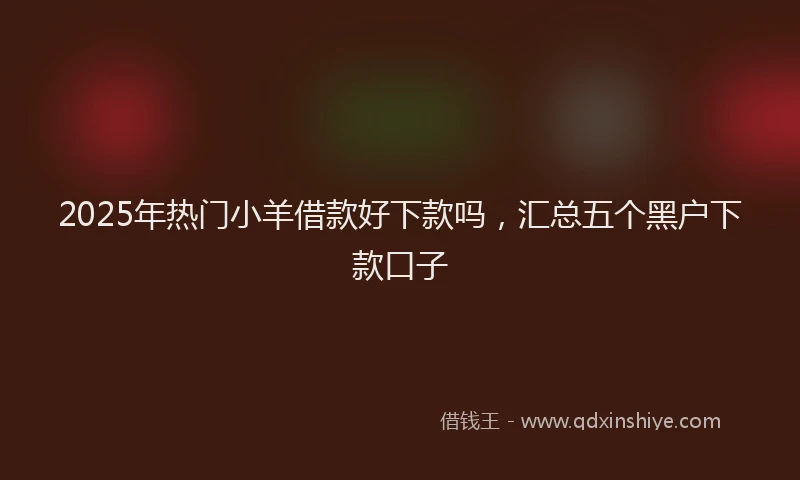 2025年热门小羊借款好下款吗，汇总五个黑户下款口子