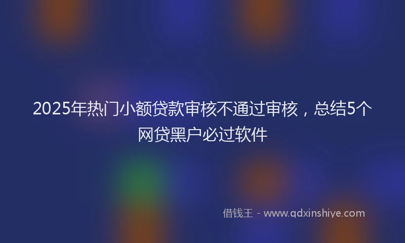 2025年热门小额贷款审核不通过审核，总结5个网贷黑户必过软件