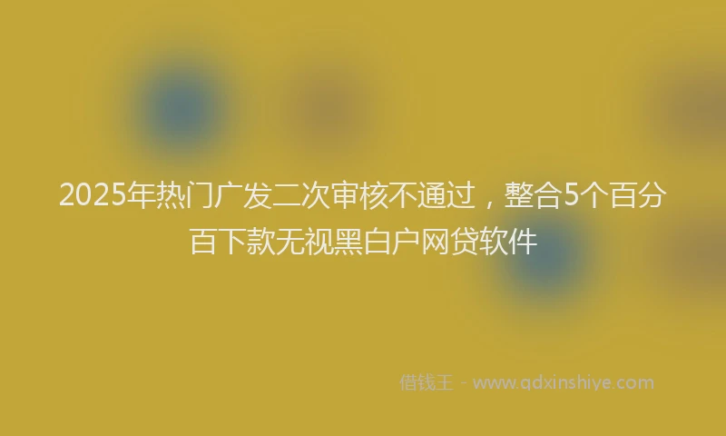 2025年热门广发二次审核不通过，整合5个百分百下款无视黑白户网贷软件