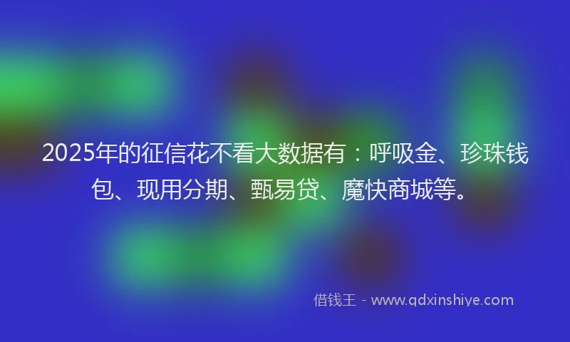 2025年的征信花不看大数据有：呼吸金、珍珠钱包、现用分期、甄易贷、魔快商城等。