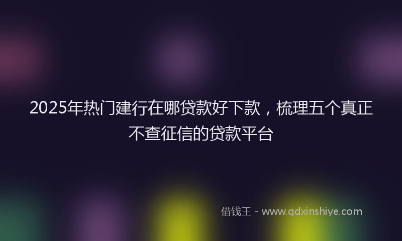 2025年热门建行在哪贷款好下款，梳理五个真正不查征信的贷款平台