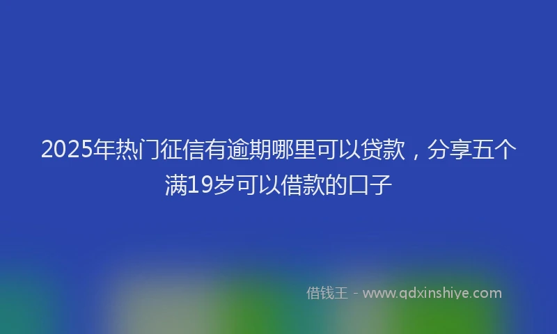 2025年热门征信有逾期哪里可以贷款，分享五个满19岁可以借款的口子