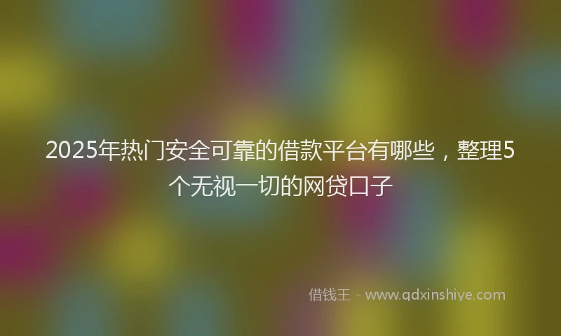 2025年热门安全可靠的借款平台有哪些，整理5个无视一切的网贷口子
