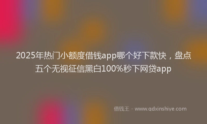 2025年热门小额度借钱app哪个好下款快，盘点五个无视征信黑白100%秒下网贷app