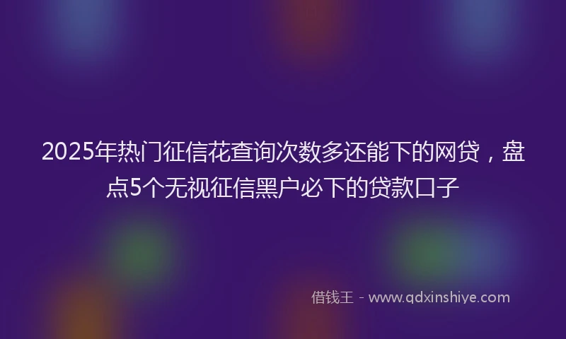 2025年热门征信花查询次数多还能下的网贷，盘点5个无视征信黑户必下的贷款口子
