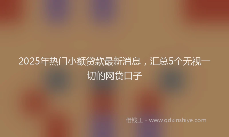 2025年热门小额贷款最新消息，汇总5个无视一切的网贷口子
