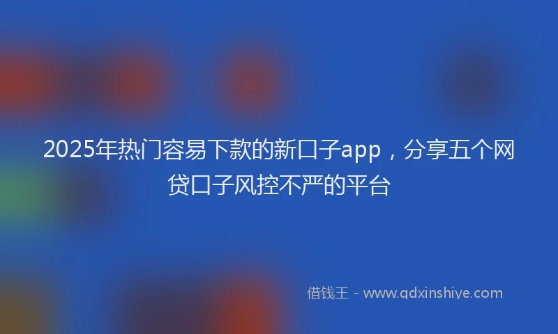 2025年热门容易下款的新口子app，分享五个网贷口子风控不严的平台