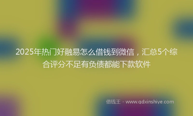2025年热门好融易怎么借钱到微信，汇总5个综合评分不足有负债都能下款软件