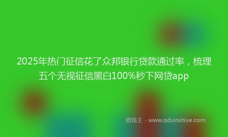 2025年热门征信花了众邦银行贷款通过率，梳理五个无视征信黑白100%秒下网贷app
