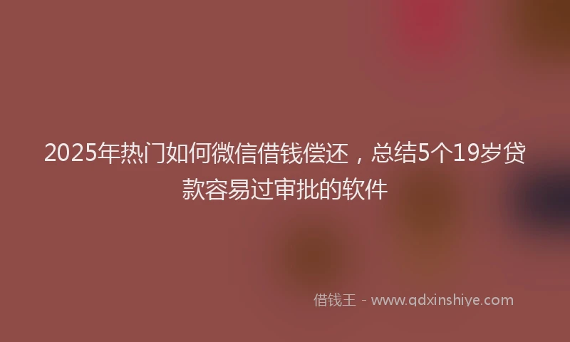 2025年热门如何微信借钱偿还，总结5个19岁贷款容易过审批的软件