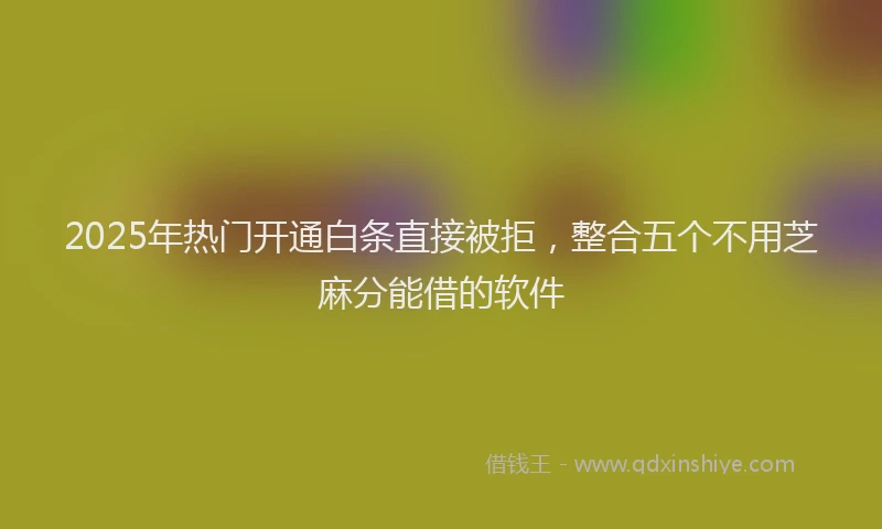 2025年热门开通白条直接被拒，整合五个不用芝麻分能借的软件