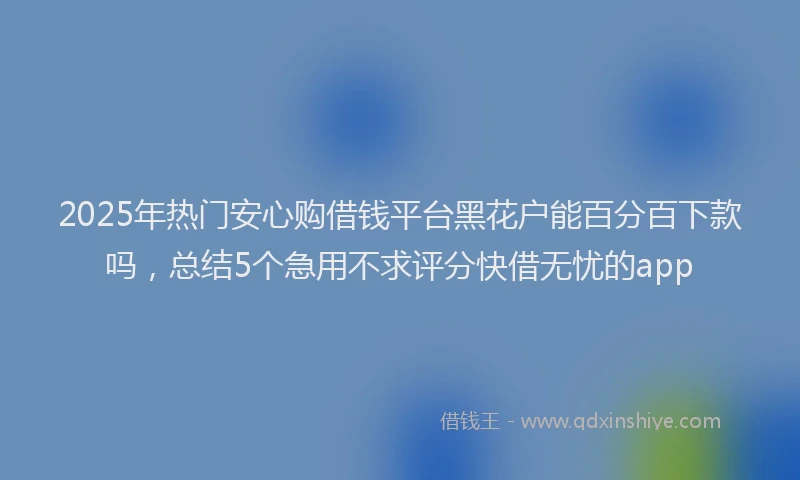 2025年热门安心购借钱平台黑花户能百分百下款吗，总结5个急用不求评分快借无忧的app