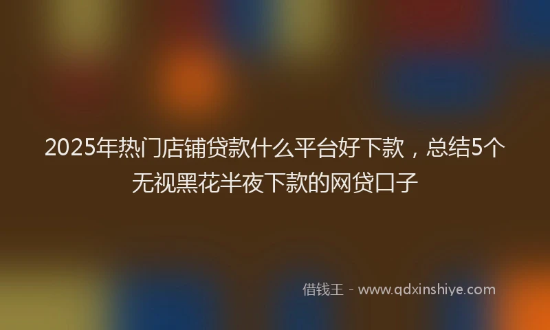 2025年热门店铺贷款什么平台好下款，总结5个无视黑花半夜下款的网贷口子