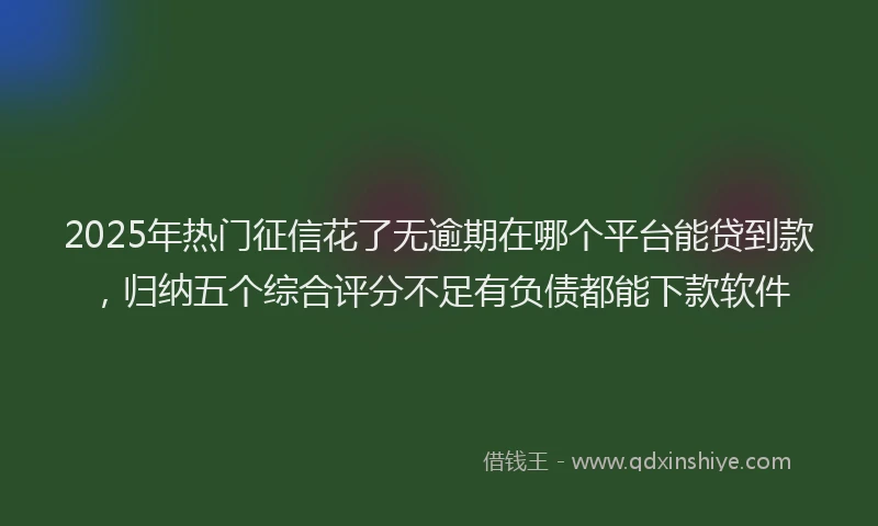 2025年热门征信花了无逾期在哪个平台能贷到款，归纳五个综合评分不足有负债都能下款软件