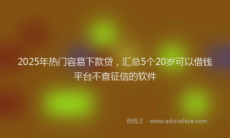 2025年热门容易下款贷，汇总5个20岁可以借钱平台不查征信的软件