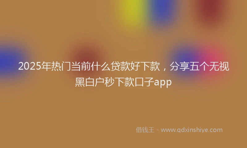 2025年热门当前什么贷款好下款，分享五个无视黑白户秒下款口子app