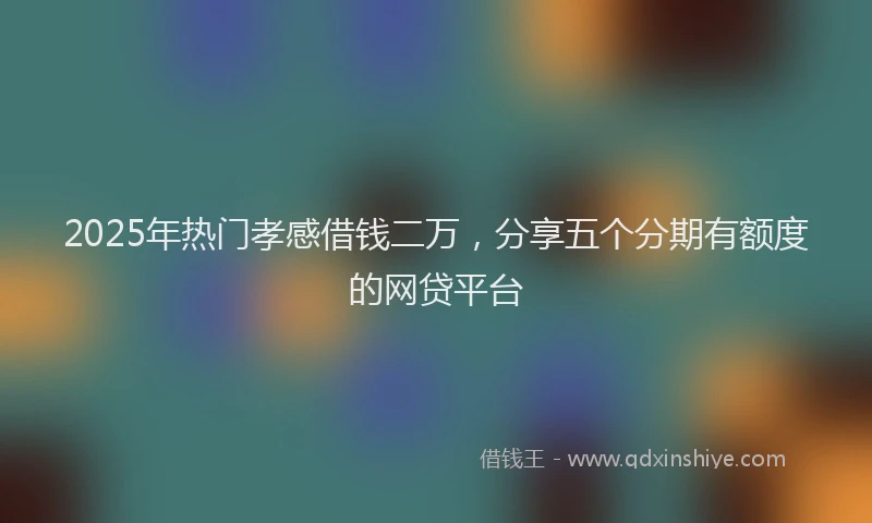 2025年热门孝感借钱二万，分享五个分期有额度的网贷平台
