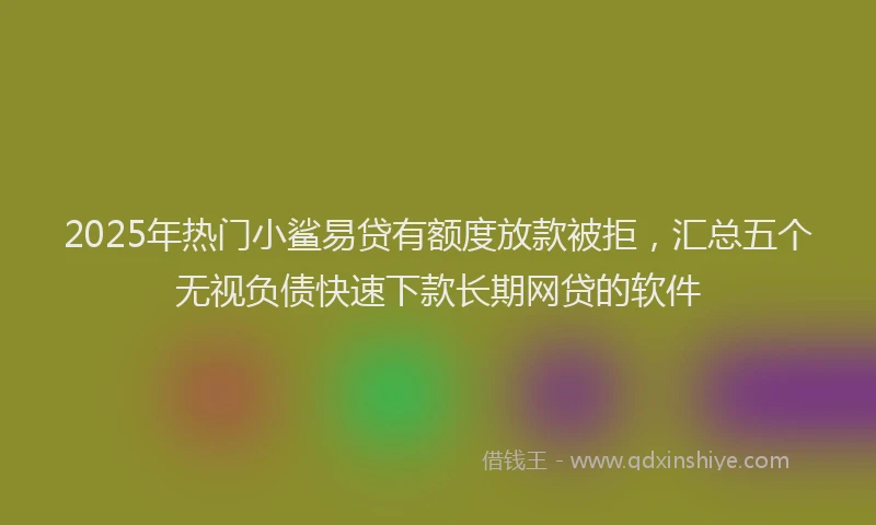 2025年热门小鲨易贷有额度放款被拒，汇总五个无视负债快速下款长期网贷的软件