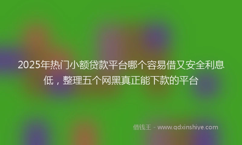 2025年热门小额贷款平台哪个容易借又安全利息低，整理五个网黑真正能下款的平台