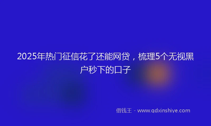 2025年热门征信花了还能网贷，梳理5个无视黑户秒下的口子