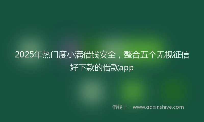 2025年热门度小满借钱安全，整合五个无视征信好下款的借款app