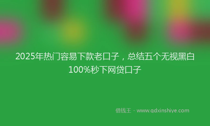 2025年热门容易下款老口子，总结五个无视黑白100%秒下网贷口子