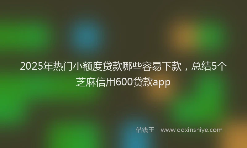 2025年热门小额度贷款哪些容易下款，总结5个芝麻信用600贷款app