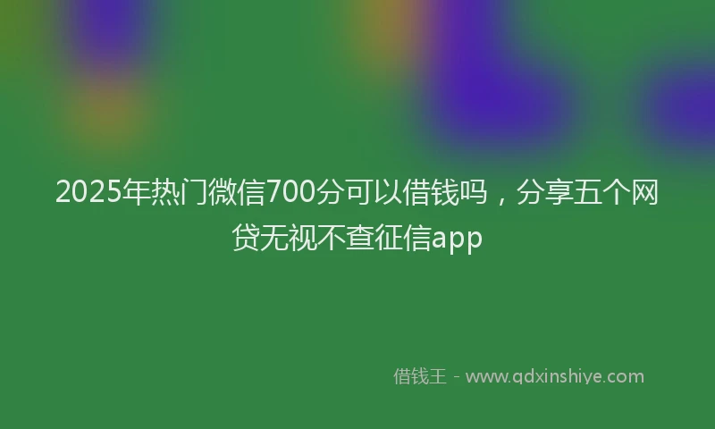 2025年热门微信700分可以借钱吗，分享五个网贷无视不查征信app