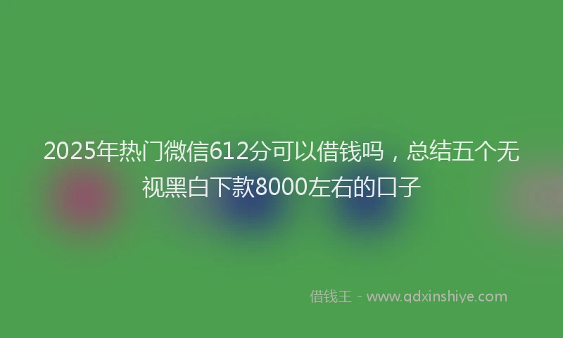 2025年热门微信612分可以借钱吗，总结五个无视黑白下款8000左右的口子