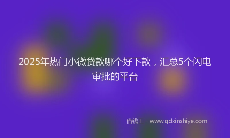 2025年热门小微贷款哪个好下款，汇总5个闪电审批的平台