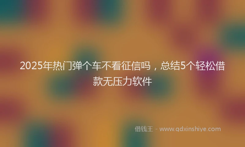 2025年热门弹个车不看征信吗，总结5个轻松借款无压力软件
