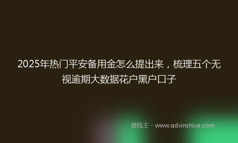 2025年热门平安备用金怎么提出来，梳理五个无视逾期大数据花户黑户口子