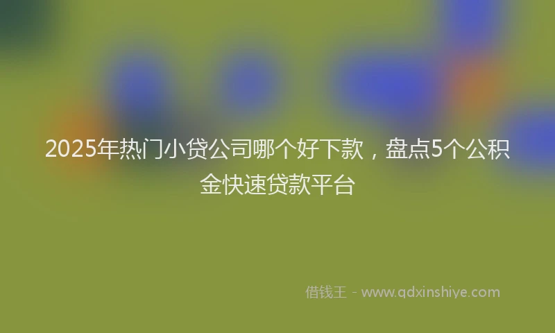 2025年热门小贷公司哪个好下款，盘点5个公积金快速贷款平台