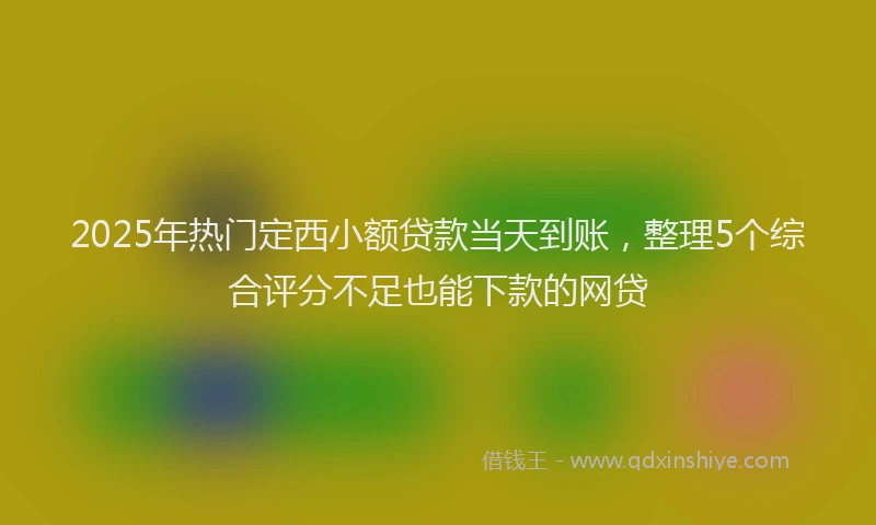 2025年热门定西小额贷款当天到账，整理5个综合评分不足也能下款的网贷
