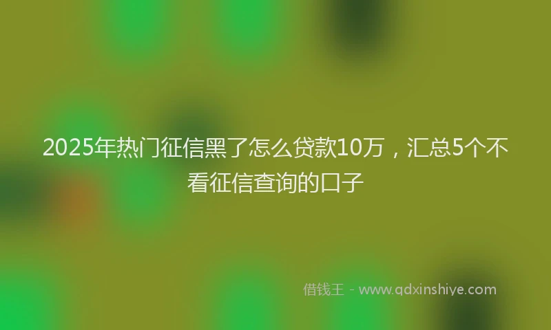 2025年热门征信黑了怎么贷款10万，汇总5个不看征信查询的口子