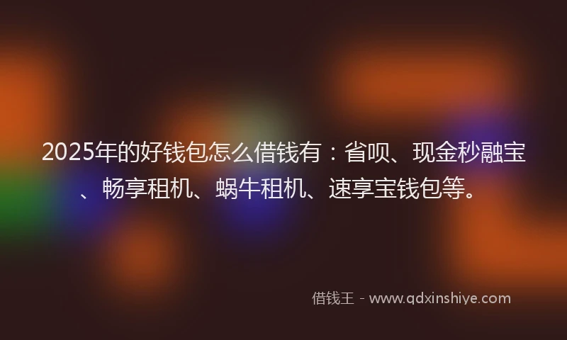 2025年的好钱包怎么借钱有：省呗、现金秒融宝、畅享租机、蜗牛租机、速享宝钱包等。