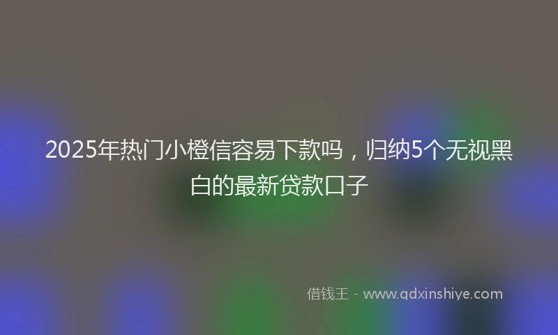 2025年热门小橙信容易下款吗，归纳5个无视黑白的最新贷款口子