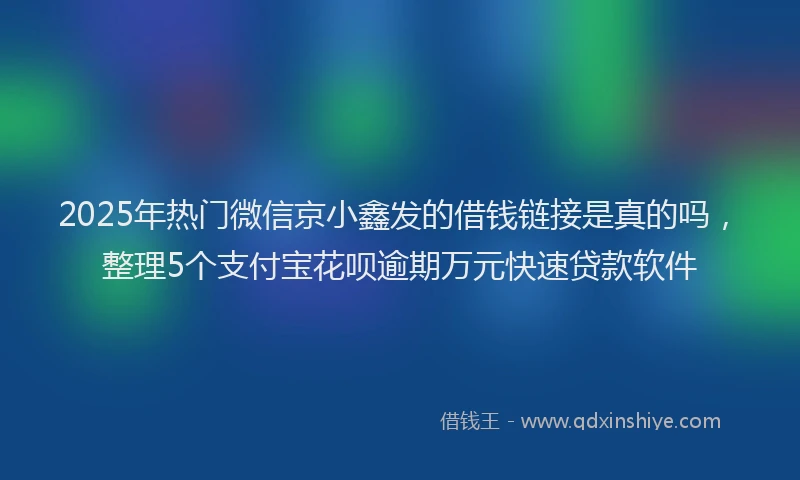 2025年热门微信京小鑫发的借钱链接是真的吗，整理5个支付宝花呗逾期万元快速贷款软件