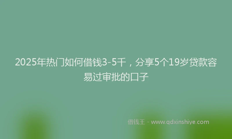 2025年热门如何借钱3-5千，分享5个19岁贷款容易过审批的口子