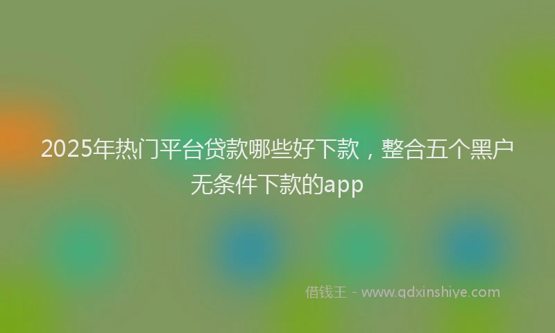 2025年热门平台贷款哪些好下款，整合五个黑户无条件下款的app