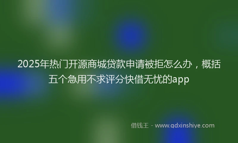 2025年热门开源商城贷款申请被拒怎么办，概括五个急用不求评分快借无忧的app