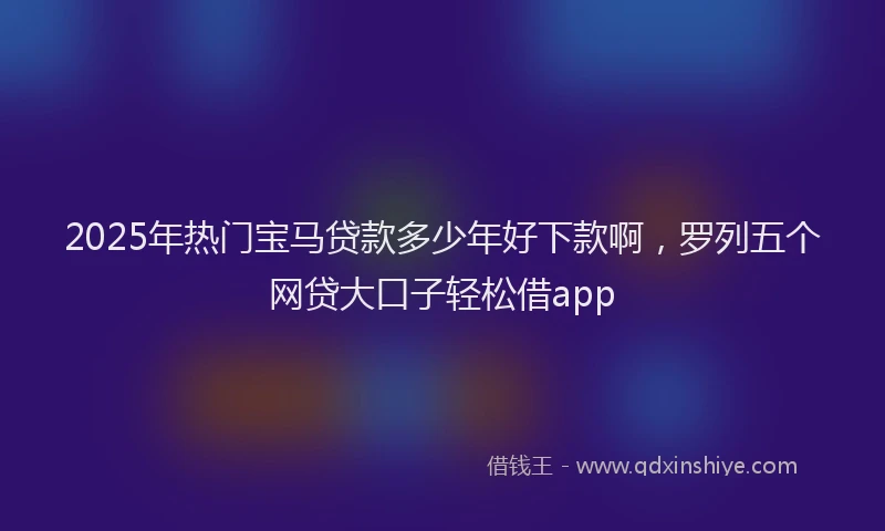 2025年热门宝马贷款多少年好下款啊，罗列五个网贷大口子轻松借app