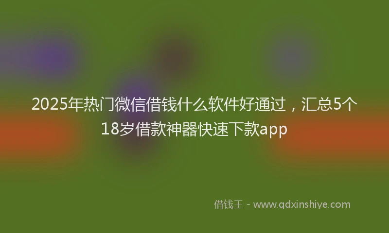 2025年热门微信借钱什么软件好通过，汇总5个18岁借款神器快速下款app