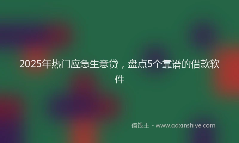 2025年热门应急生意贷，盘点5个靠谱的借款软件