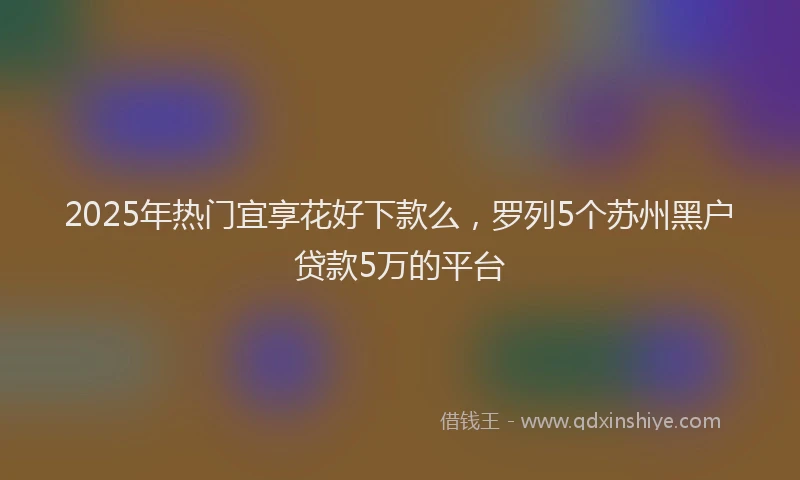 2025年热门宜享花好下款么，罗列5个苏州黑户贷款5万的平台