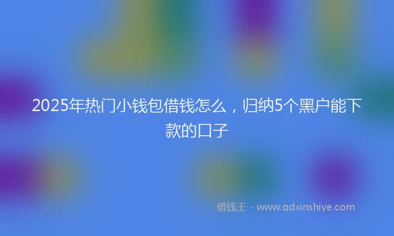 2025年热门小钱包借钱怎么，归纳5个黑户能下款的口子