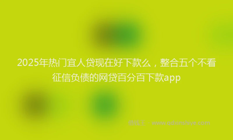 2025年热门宜人贷现在好下款么，整合五个不看征信负债的网贷百分百下款app