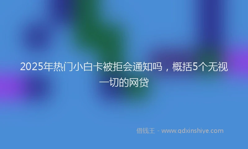 2025年热门小白卡被拒会通知吗，概括5个无视一切的网贷