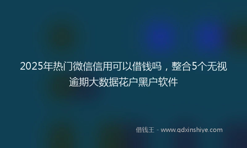 2025年热门微信信用可以借钱吗，整合5个无视逾期大数据花户黑户软件
