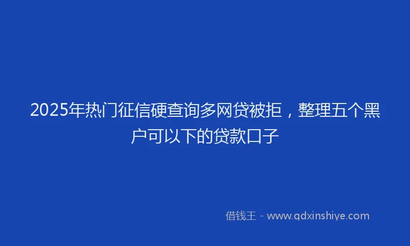 2025年热门征信硬查询多网贷被拒，整理五个黑户可以下的贷款口子